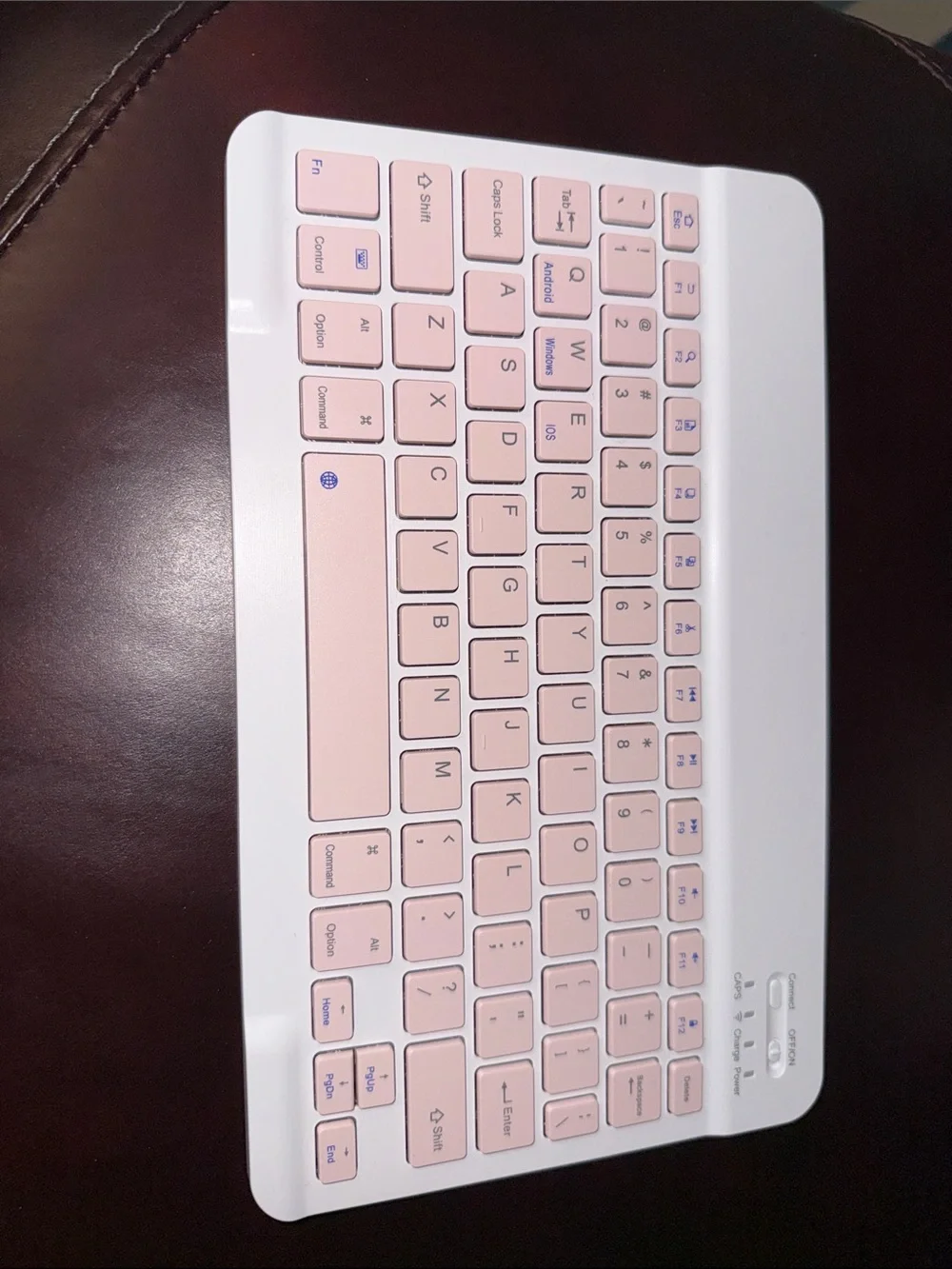 Wireless Bluetooth Tablet Keyboard - Pink White